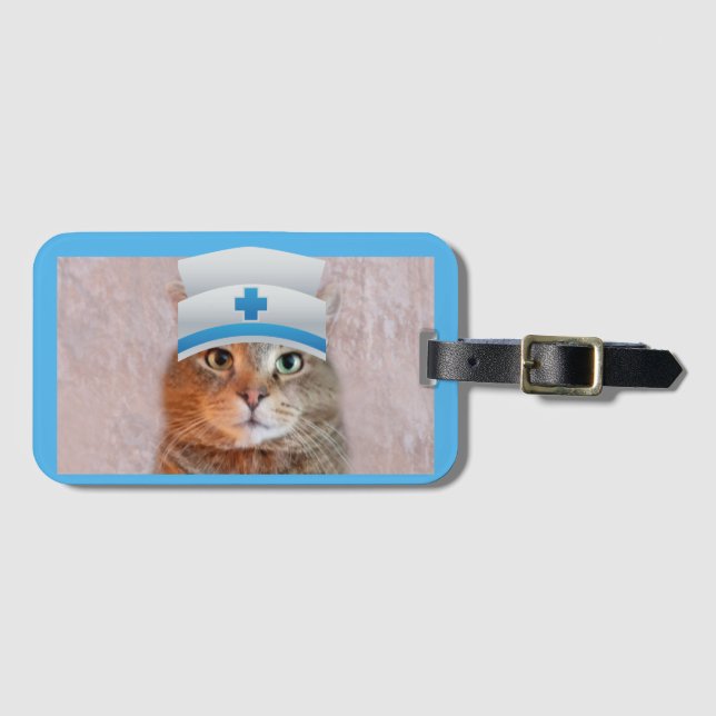 Etiqueta Para Maletas Gato de enfermería (Anverso horizontal)