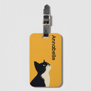 Etiqueta Para Maletas Gato de Esmoquin Adorable Personalizado