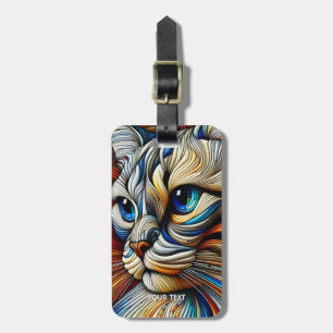 Etiqueta Para Maletas Gato de fantasía suave estilo Art déco