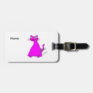 Etiqueta Para Maletas Gato de grasa rosa