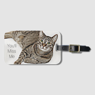 Etiqueta Para Maletas Gato de Tabby "que usted Miss Me "