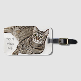 Etiqueta Para Maletas Gato de Tabby "que usted Miss Me "
