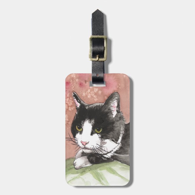 Etiqueta Para Maletas Gato de Tuxedo (Frente Vertical)