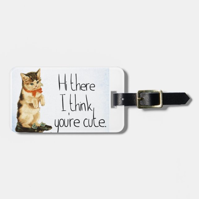 Etiqueta Para Maletas Gato diciendo (Frente Horizontal)