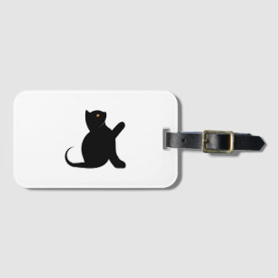 Etiqueta Para Maletas Gato diciendo hola