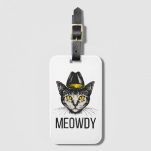 Etiqueta Para Maletas Gato Divertido Miau