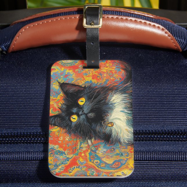 Etiqueta Para Maletas Gato dulce (Anverso In situ 2)