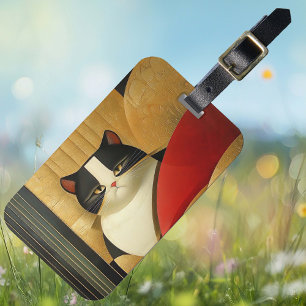 Etiqueta Para Maletas Gato elegante
