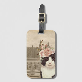 Etiqueta Para Maletas Gato Elegante & El Castillo