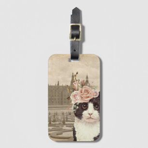 Etiqueta Para Maletas Gato Elegante & El Castillo