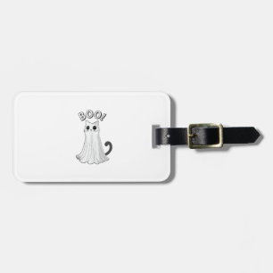 Etiqueta Para Maletas Gato Fantasma Lindo Boo Kitty Halloween Gatito Esp