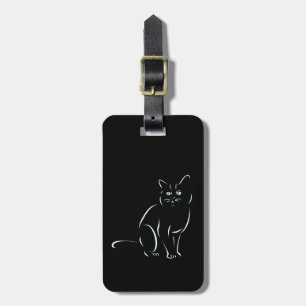 Etiqueta Para Maletas Gato gatito blanco