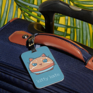 Etiqueta Para Maletas Gato gatito frente