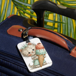 ETIQUETA PARA MALETAS GATO GATITO TEMÁTICO DE VERANO CAPRICHOSO Y LINDOS