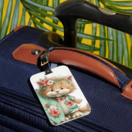 ETIQUETA PARA MALETAS GATO GATITO TEMÁTICO DE VERANO CAPRICHOSO Y LINDOS