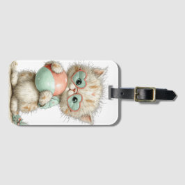 ETIQUETA PARA MALETAS GATO KITTY TEMÁTICO DE VERANO CAPRICHOSO Y LINDOS