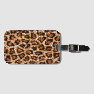 Etiqueta Para Maletas Gato Leopardo Jaguar Patrón Pelaje Marrón