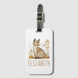 Etiqueta Para Maletas Gato montés de bosque personalizado lindo