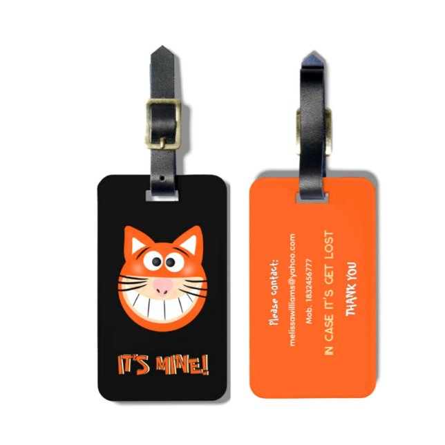 Etiqueta Para Maletas Gato naranja (Subido por el creador)