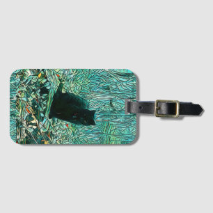 Etiqueta Para Maletas Gato negro