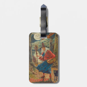 Etiqueta Para Maletas Gato negro de bruja