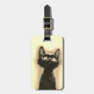 Etiqueta Para Maletas Gato negro encantado de oro