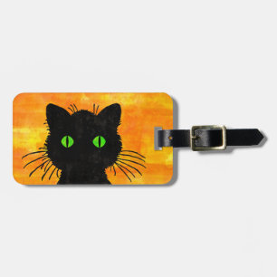 Etiqueta Para Maletas Gato negro Peek-A-Boo para Halloween
