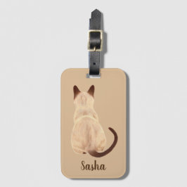 Etiqueta Para Maletas Gato siamés de Sasha que sienta personalizado