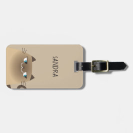 Etiqueta Para Maletas Gato siamés Kawaii