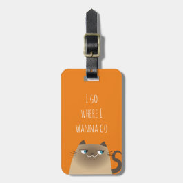 Etiqueta Para Maletas Gato Siamés Kawaii Divertido