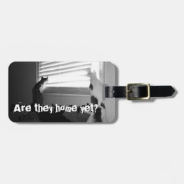 Etiqueta Para Maletas Gatos - Abbie y MES que miran hacia fuera la