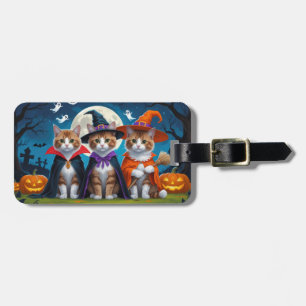 Etiqueta Para Maletas Gatos abisinios Calabaza Halloween Divertido
