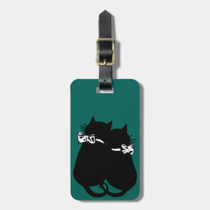 Etiqueta Para Maletas Gatos cariñosos