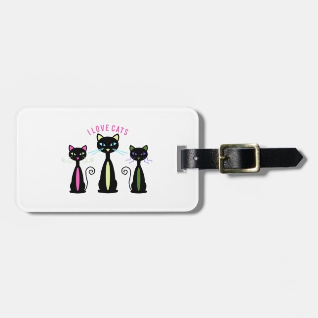 Etiqueta Para Maletas Gatos del amor (Frente Horizontal)