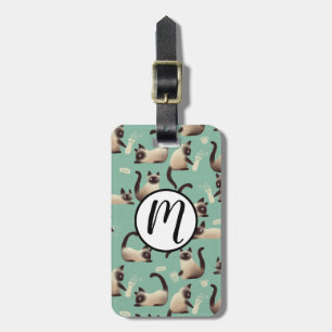 Etiqueta Para Maletas Gatos malvados siameses golpean las cosas