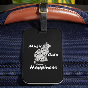 Etiqueta Para Maletas Gatos Música Felicidad Amante Músico Cita