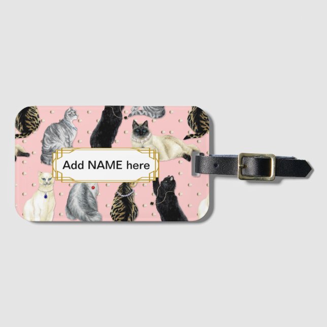 ETIQUETA PARA MALETAS GATOS SANOS (Anverso horizontal)