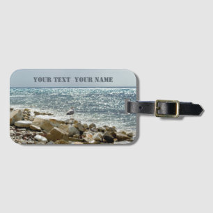 Etiqueta Para Maletas Gaviota y mar