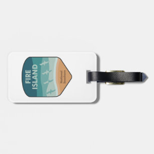 Etiqueta Para Maletas Gaviotas de Nueva York frente a la costa de Fire I