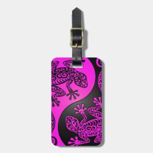 Etiqueta Para Maletas Geckos negros y magentas de Yin Yang