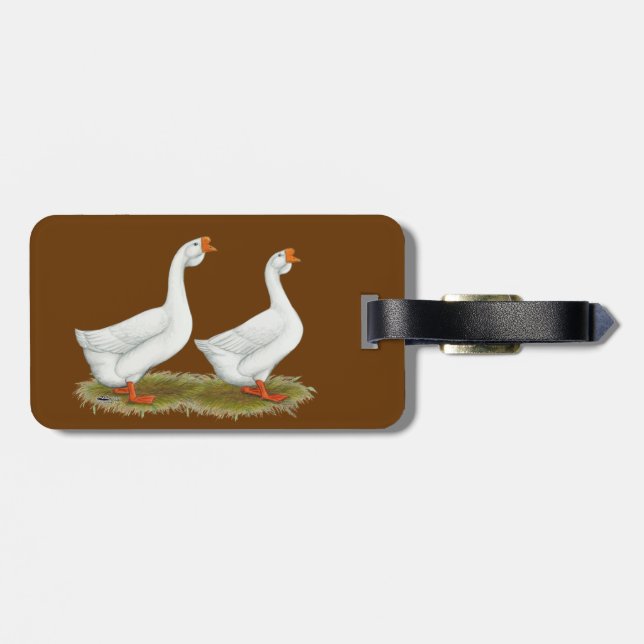 Etiqueta Para Maletas Geese africano blanco (Atrás Horizontal)