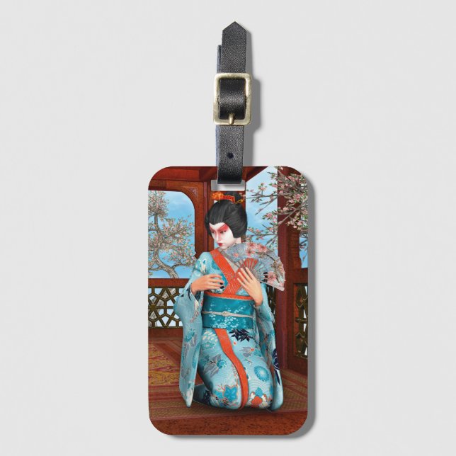 Etiqueta Para Maletas Geisha (Anverso vertical)