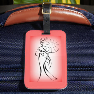 Etiqueta Para Maletas Geisha Silhouette Red Edge