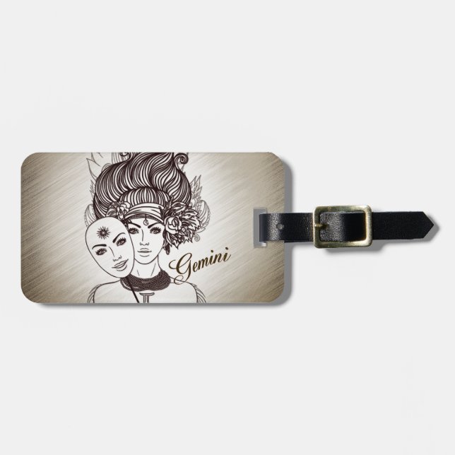 Etiqueta Para Maletas Gemini Masked Lady Zodiac (Frente Horizontal)