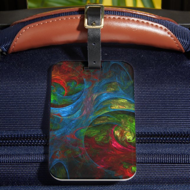 Etiqueta Para Maletas Génesis Arte abstracto azul (Anverso In situ 2)