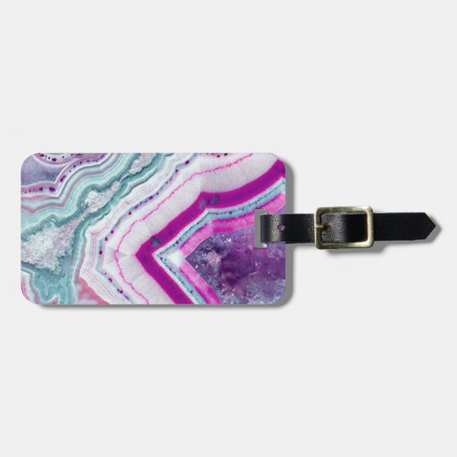 Etiqueta Para Maletas Geode De Agate De Cute (Frente Horizontal)