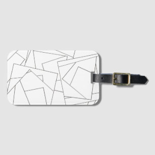 Etiqueta Para Maletas Geométrico Blanco Y Negro
