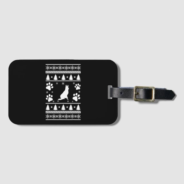 Etiqueta Para Maletas German Shepherd Christmas (Anverso horizontal)