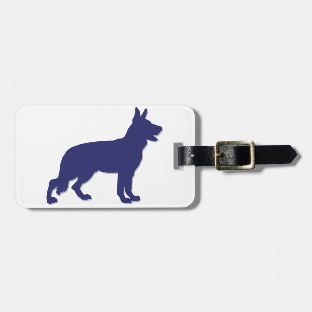 Etiqueta Para Maletas German Shepherd Silhouette (Frente Horizontal)