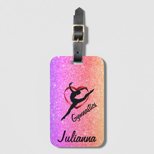 Etiqueta Para Maletas Gimnasia Amor  (Anverso vertical)